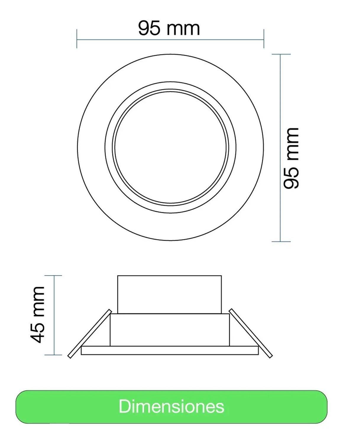 Lampara Foco Orientable Embutido Blanco 5w 400lm 9,5cm Fría Blanco-5