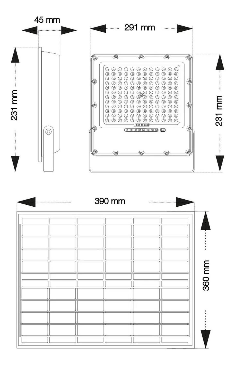 Foco Proyector Solar Led Exterior Itd 200w Fría Ip65 Sensor Negro Blanco Frío-7