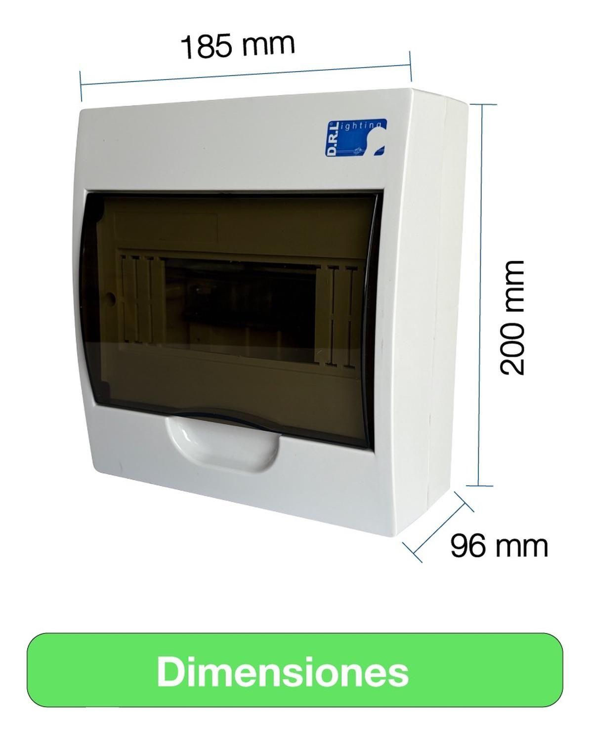 Tablero Eléctrico Sobreponer Drl 8 Modulos Tapa Clara Sec-5