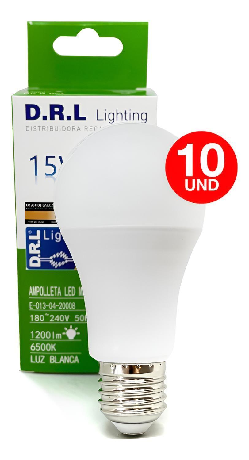 Pack 10 Ampolleta Led Drl 15w 1200lm Blanco Frío Sec Blanco Frío-1