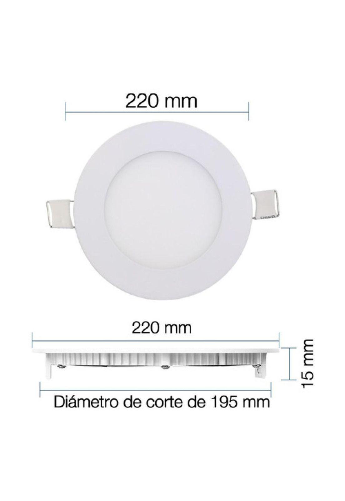 Panel Led Foco Plafón Empotrado Redondo 18w 22cm Luz Neutra Blanco-2