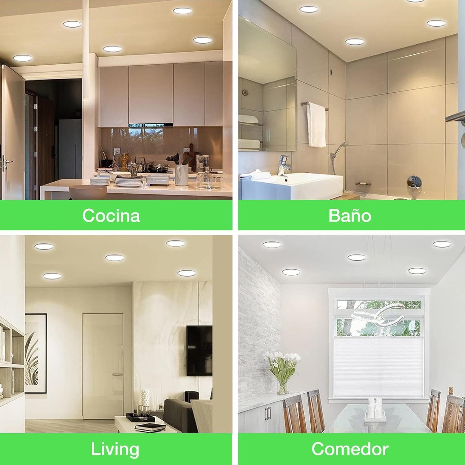 Panel Led Foco Plafón Empotrado Redondo 18w 22cm Luz Neutra Blanco-3