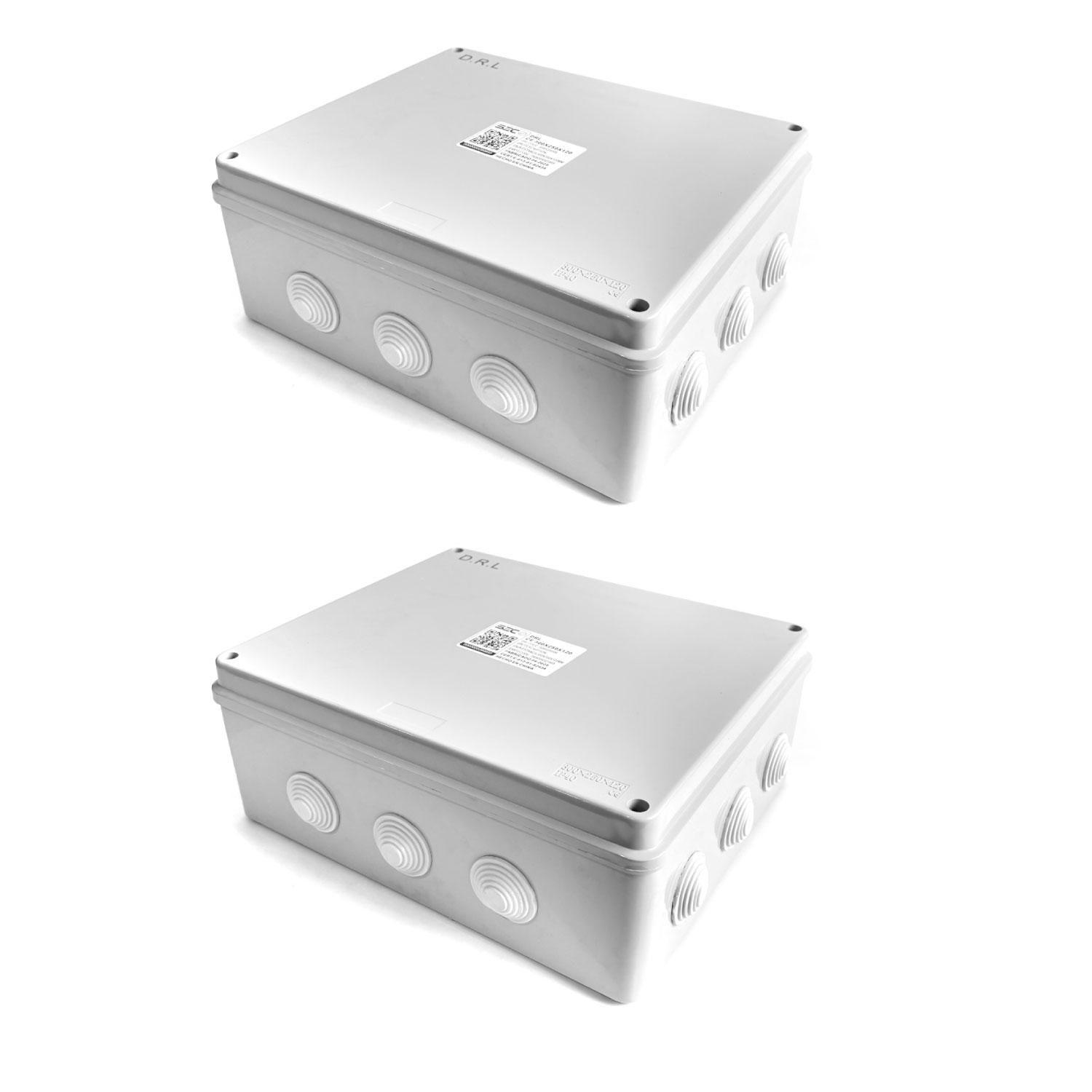 Pack 2 Caja Estanca Derivación Ip40 Pvc 300x250x120mm Sec Gris-0