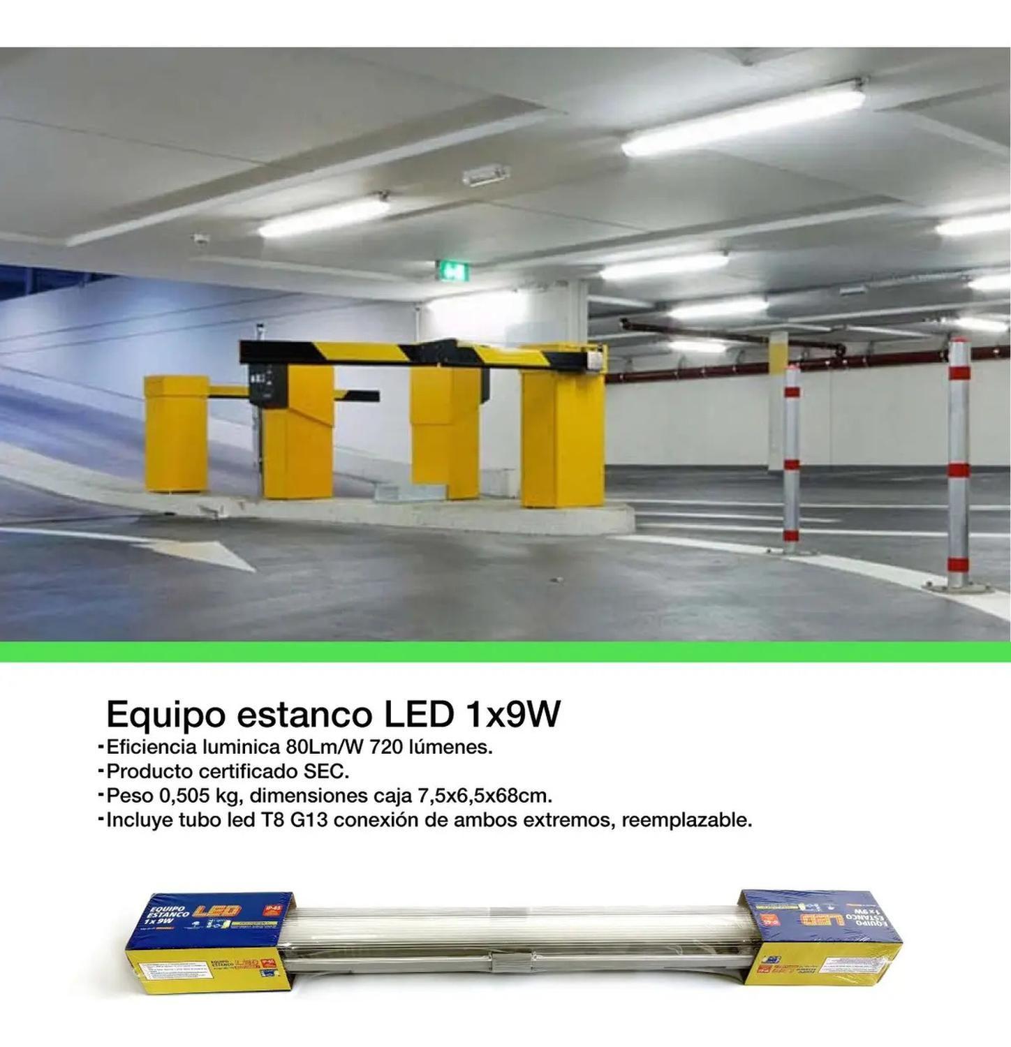 Pack 2 Estanco Led 1x9w Ip65 60cm + Tubo Led Luz Fría Sec-2