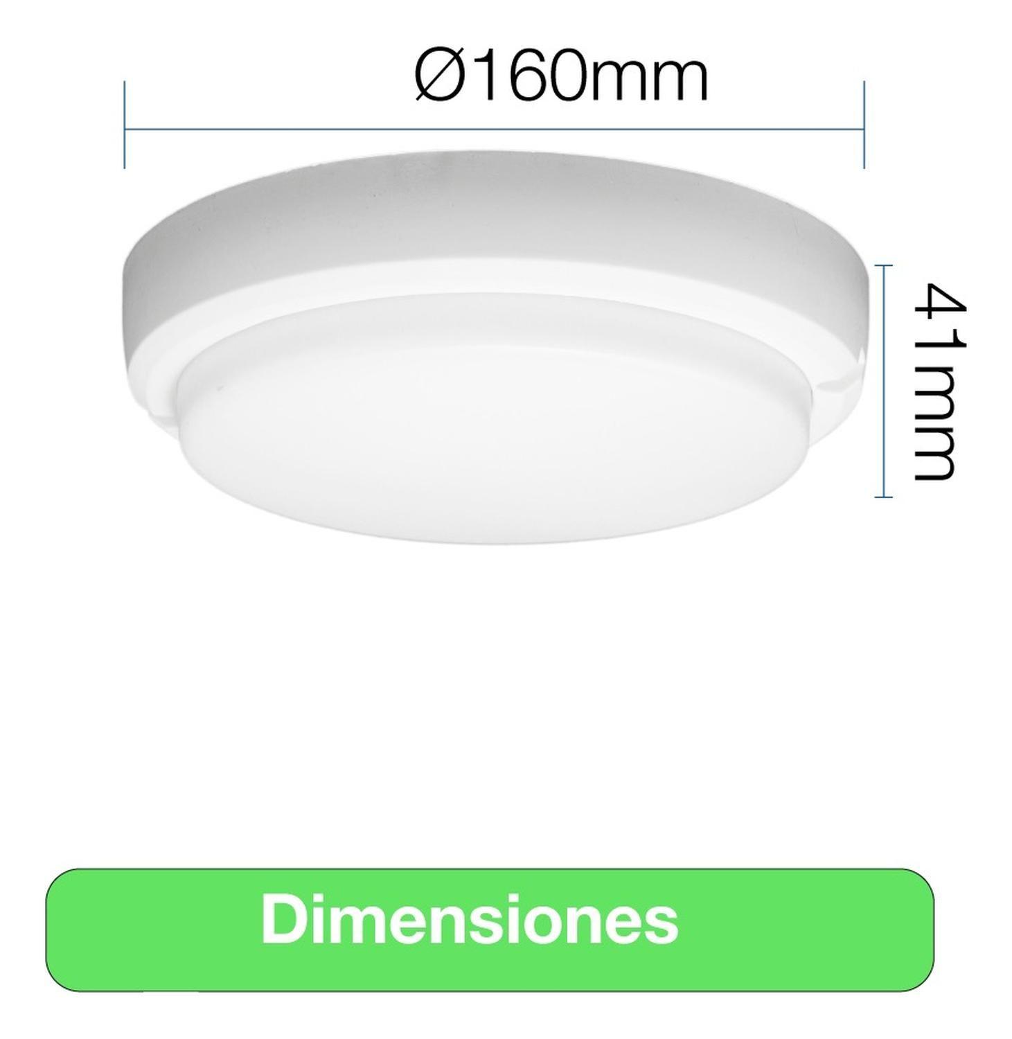 Plafón Foco Tortuga Redondo Blanco 8w Luz Neutra 560lm Ip54-4