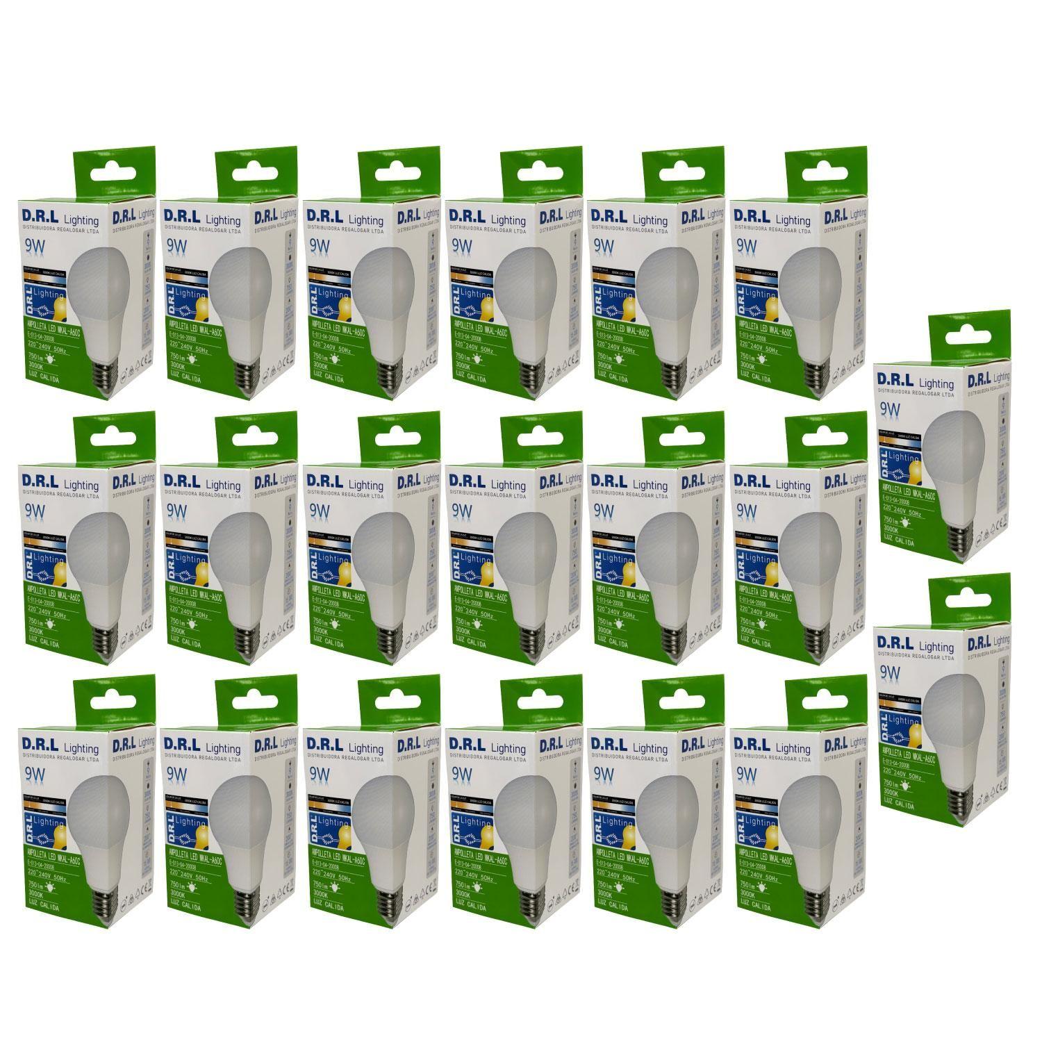 Pack 20 Ampolleta Led Drl 9w 750lm Cálida O Blanca Fría Sec-0