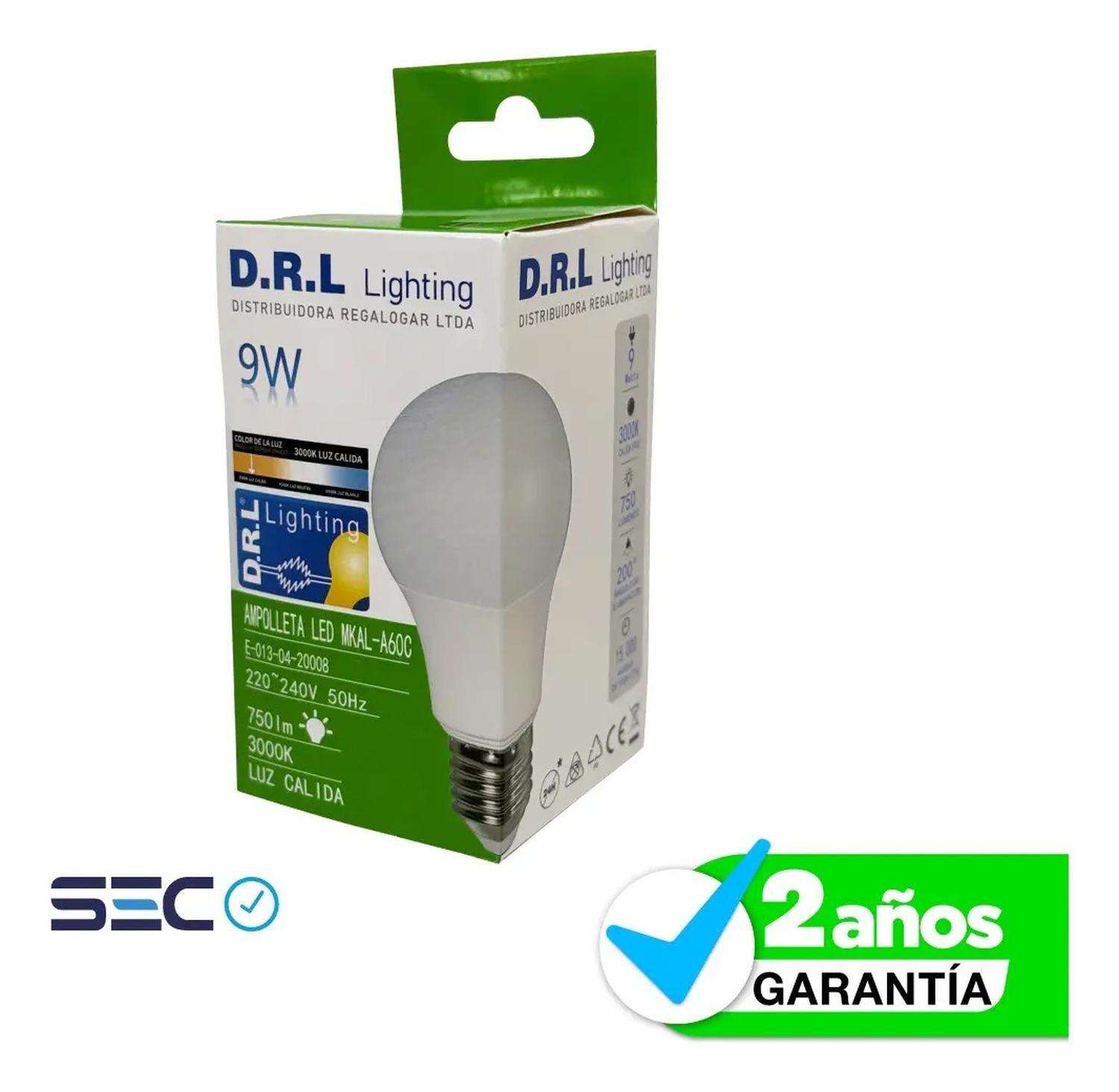 Pack 20 Ampolleta Led Drl 9w 750lm Cálida O Blanca Fría Sec-3