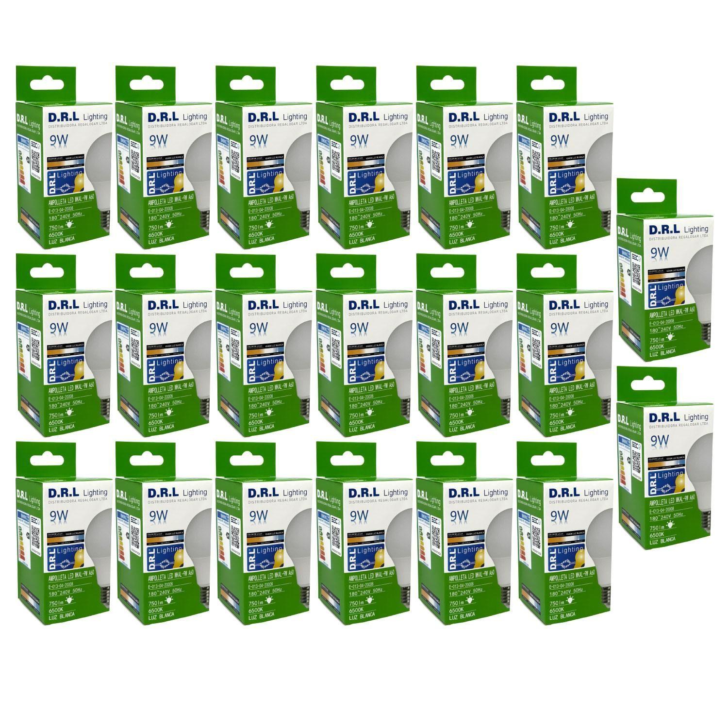 Pack 20 Ampolleta Led Drl 9w 750lm Cálida O Blanca Fría Sec-0