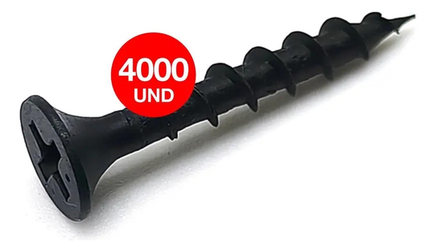 4 Caja Tornillo Volcanita Wisefix P/fina Negro 6x1 1/4 4000u-0