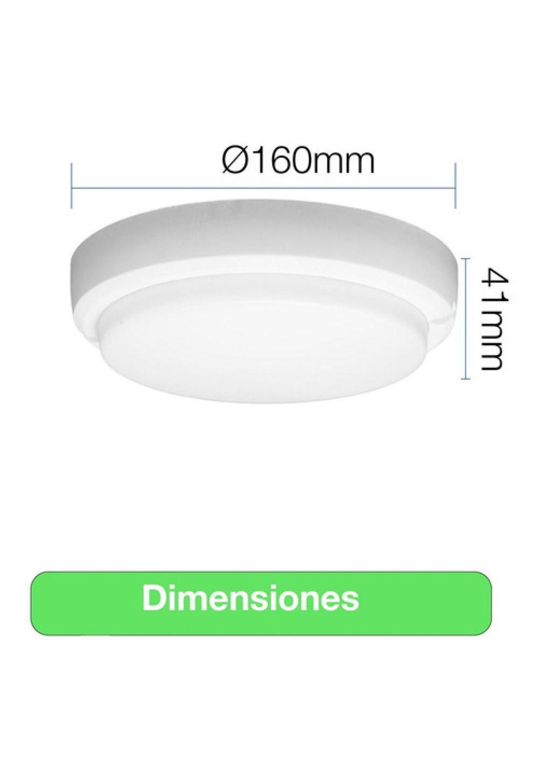 Plafón Foco Tortuga Redondo Blanco 8w Luz Fría 560lm Ip54-4