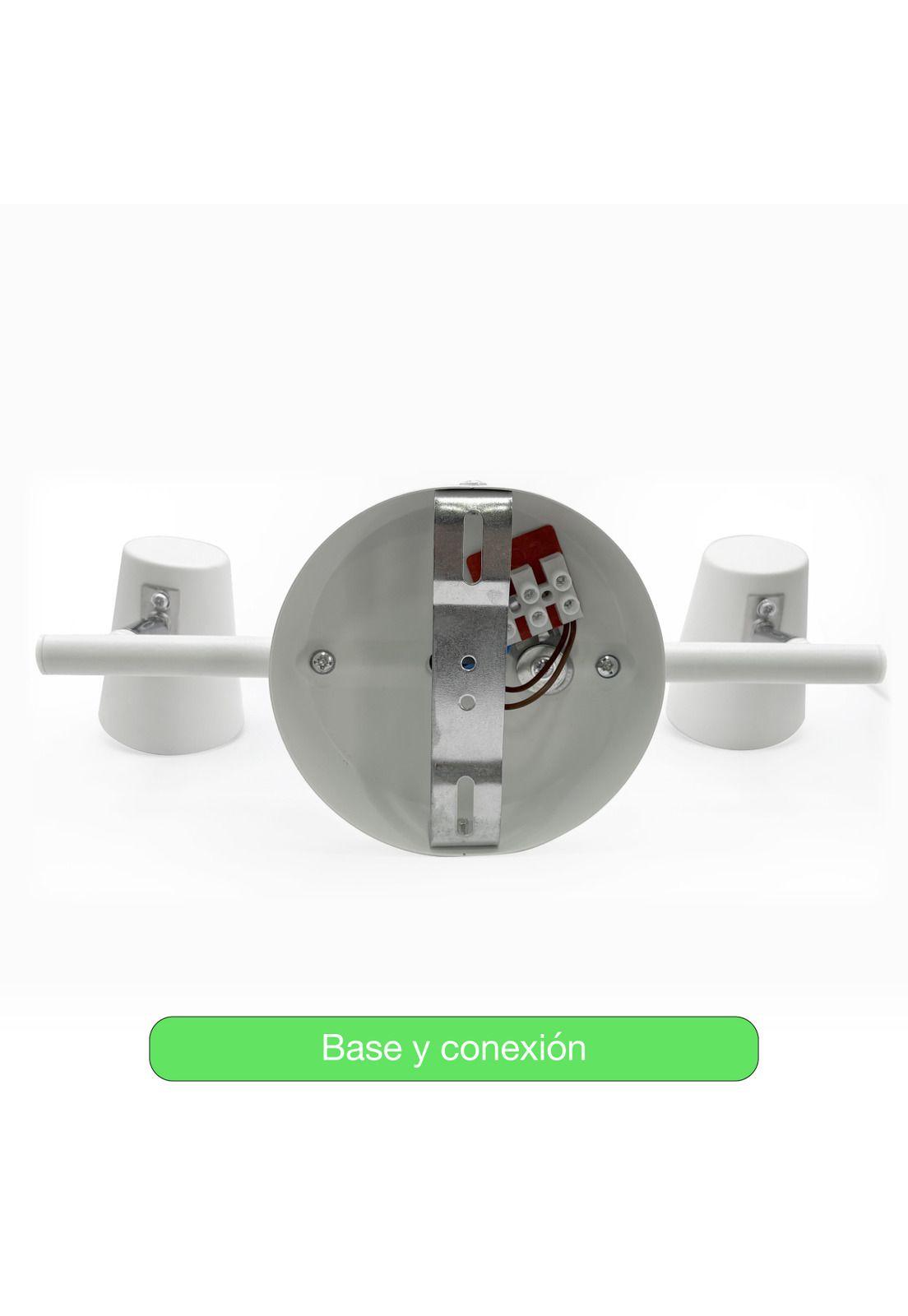 Foco Apliqué Doble Led Cielo Blanco Metal (sin Gu10) Blanco-2