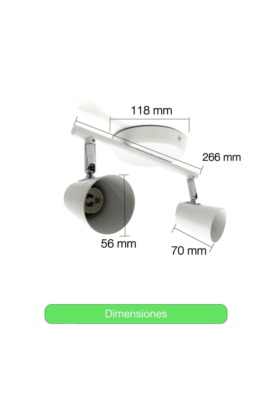 Foco Apliqué Doble Led Cielo Blanco Metal (sin Gu10) Blanco-4