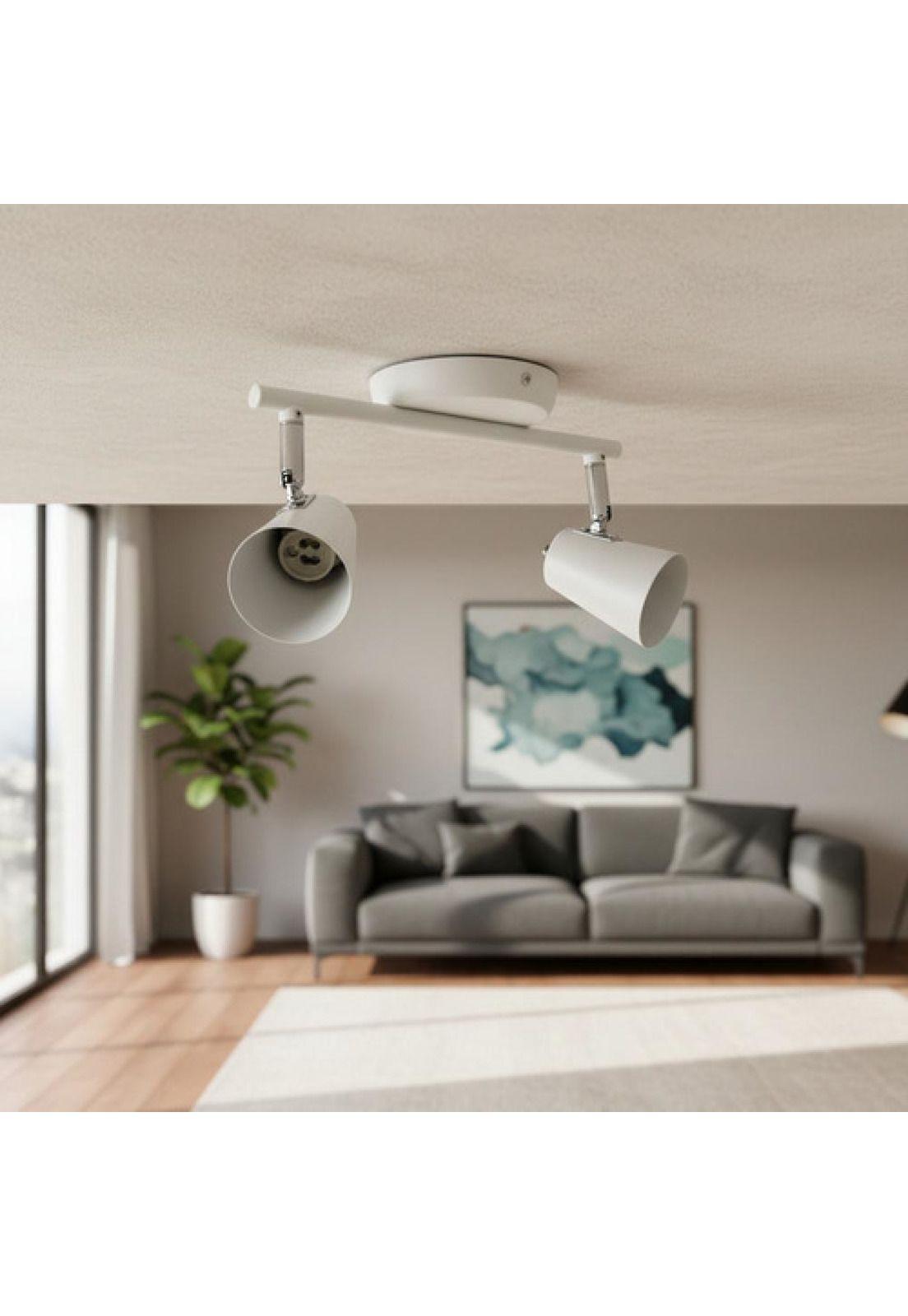 Foco Apliqué Doble Led Cielo Blanco Metal (sin Gu10) Blanco-6