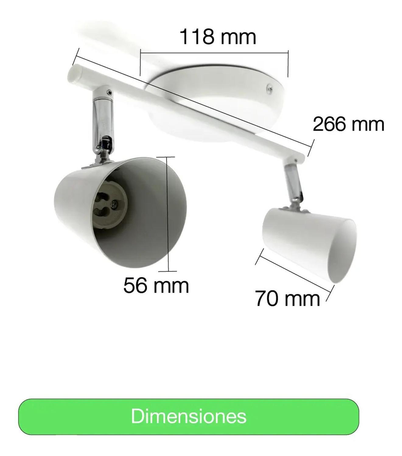 Foco Apliqué Doble Led Cielo Blanco Metal (sin Gu10) Blanco-4