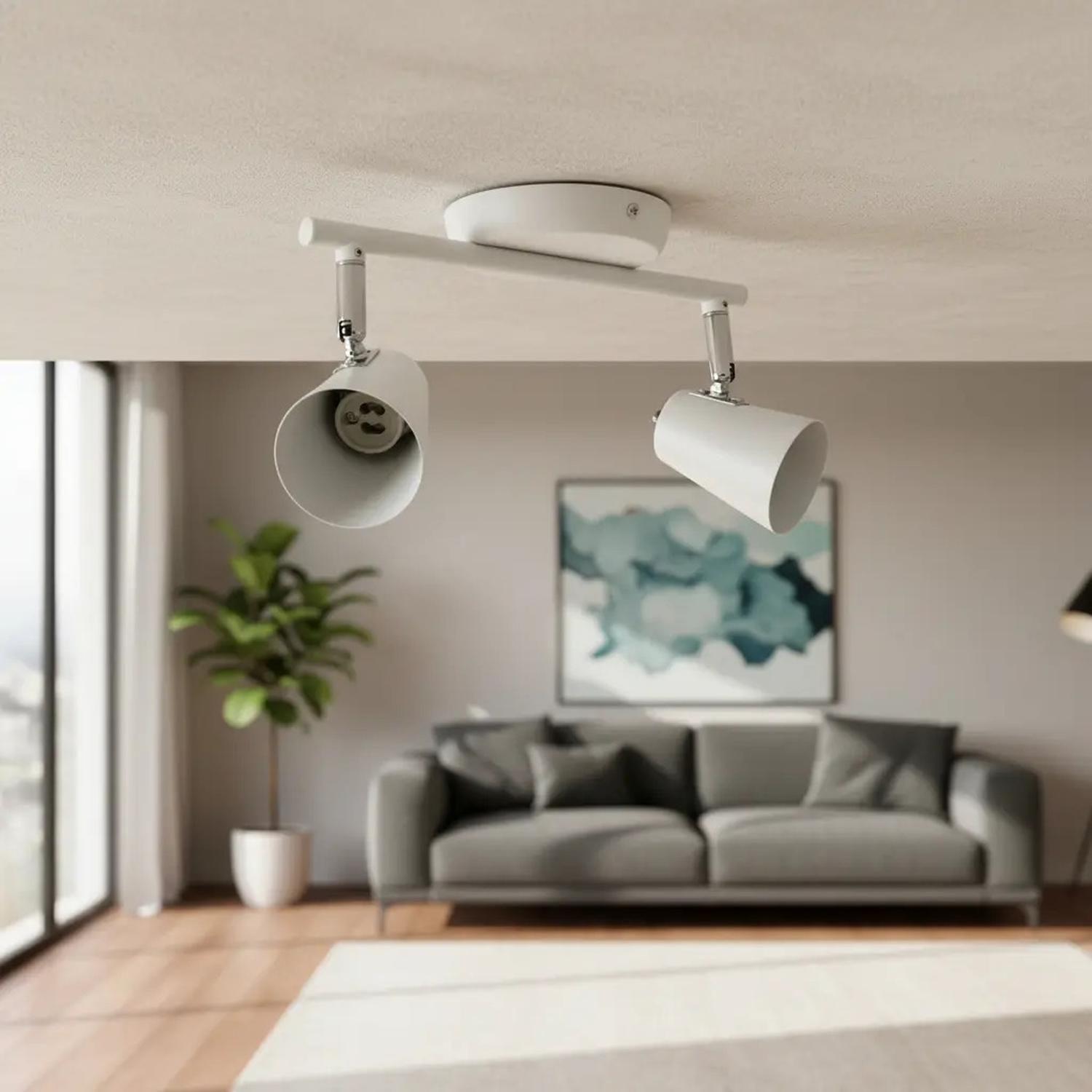 Foco Apliqué Doble Led Cielo Blanco Metal (sin Gu10) Blanco-5