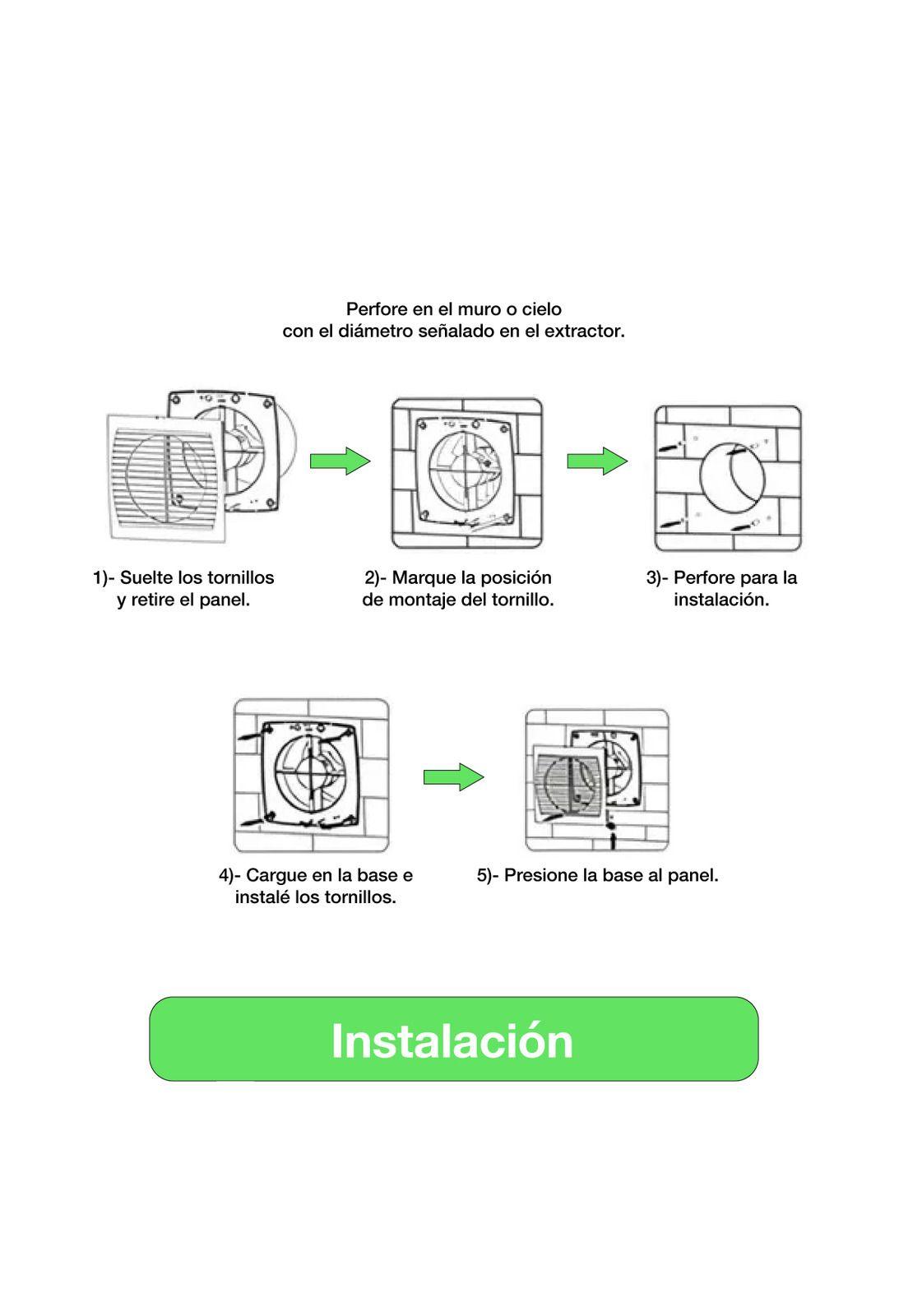 Extractor De Aire 6 Pulgadas Drl Cuadrado Baño Cocina Sec Blanco-7