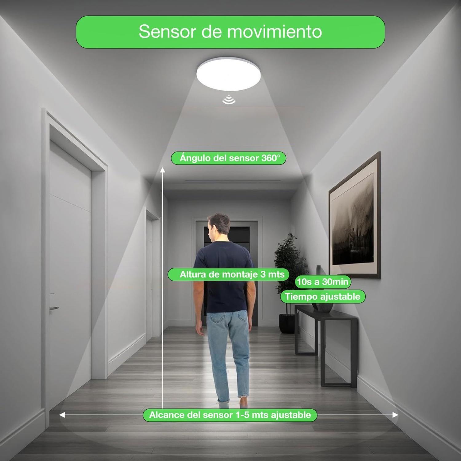 Foco Led Plafon Itd Sob. Redondo 24w Sensor Y Control Ip44-6