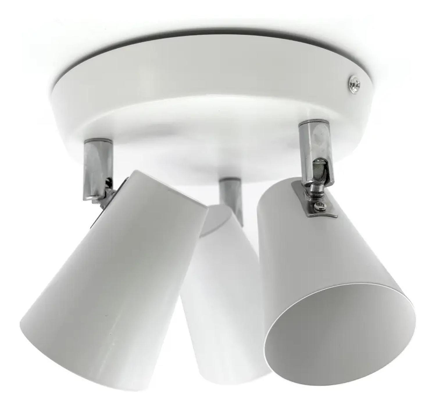 Foco Apliqué Led Triple Cielo Blanco Metal (sin Gu10) Blanco-1