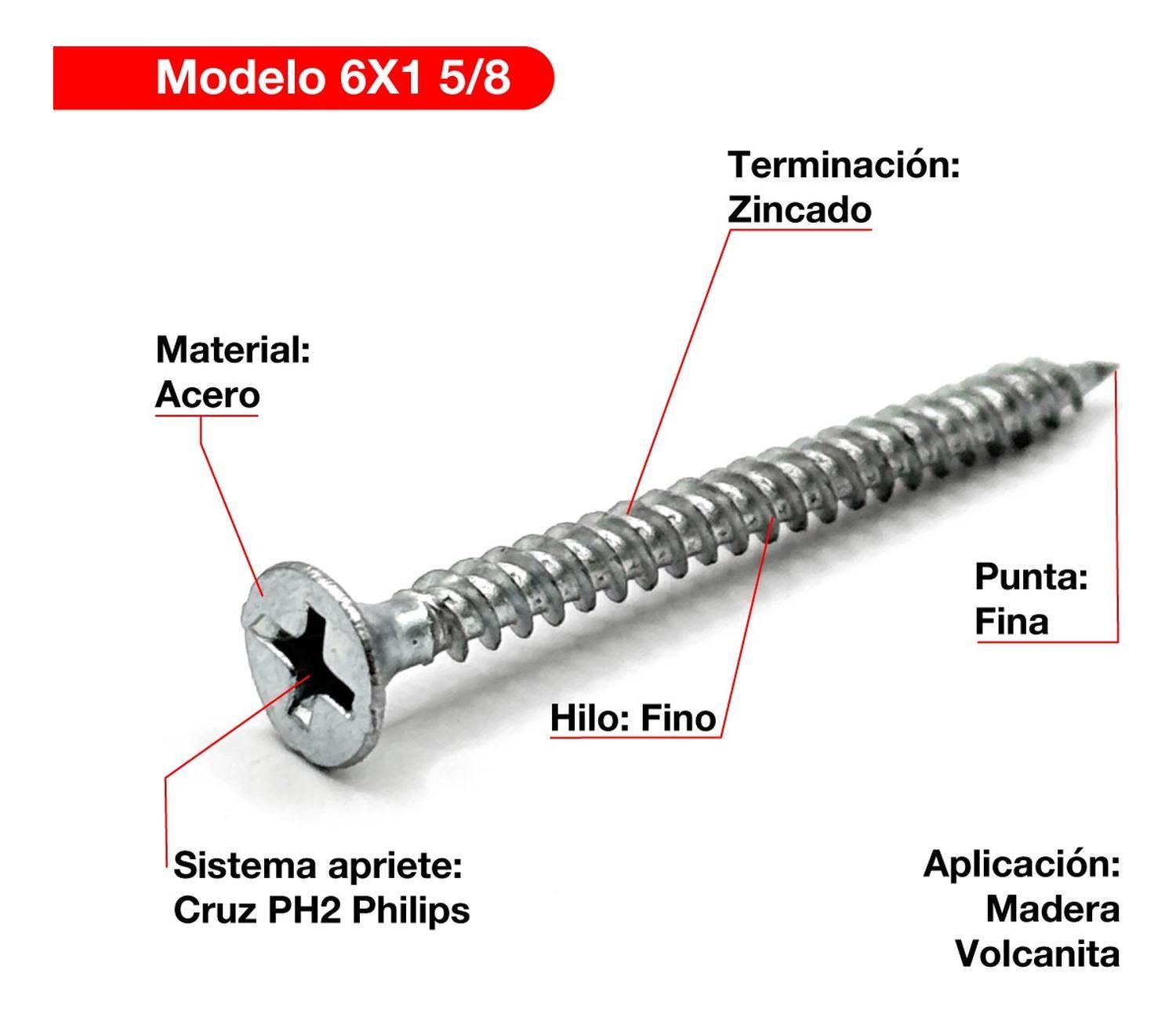 20 Cajas Tornillo Volcani Wisefix P/fina Zinc 6x1 5/8 10000u-1