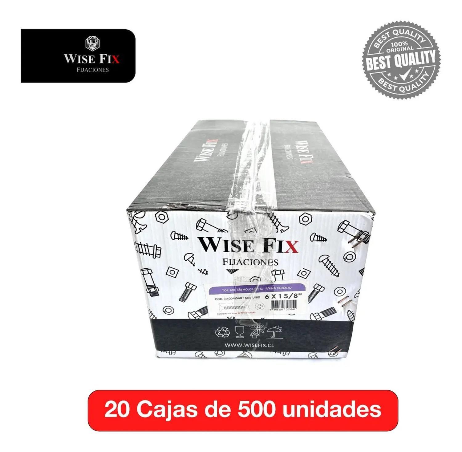 20 Cajas Tornillo Volcani Wisefix P/fina Zinc 6x1 5/8 10000u-2