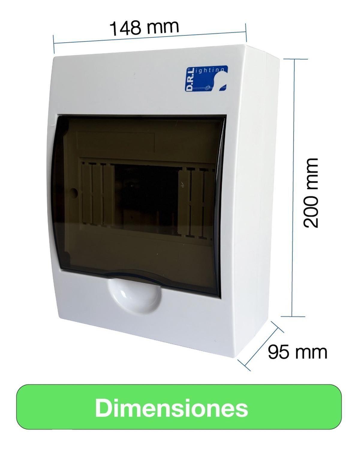 Tablero Eléctrico Sobreponer Drl 6 Modulos Tapa Clara Sec-5