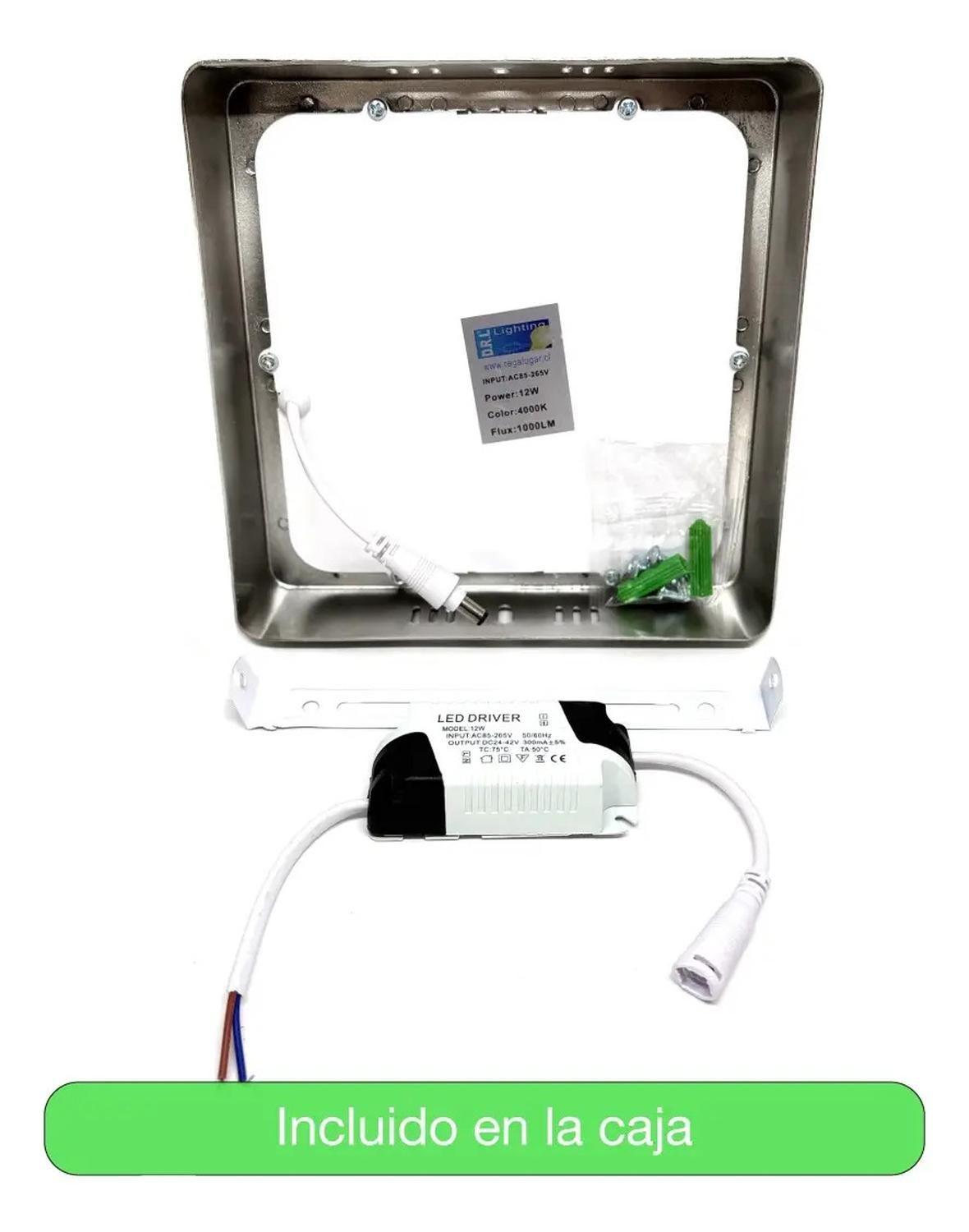 Pack 2 Panel Led Sobrepuesto Cuadrado Satinado 12w Neutra Satinado-3