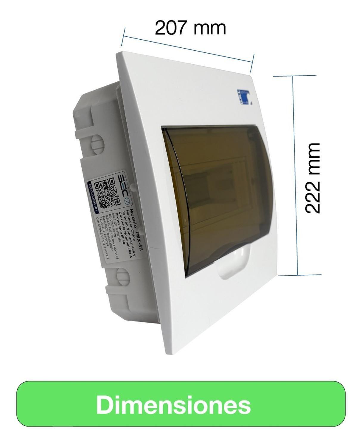 Tablero Eléctrico Embutido Drl 8 Modulos Tapa Clara Sec-6
