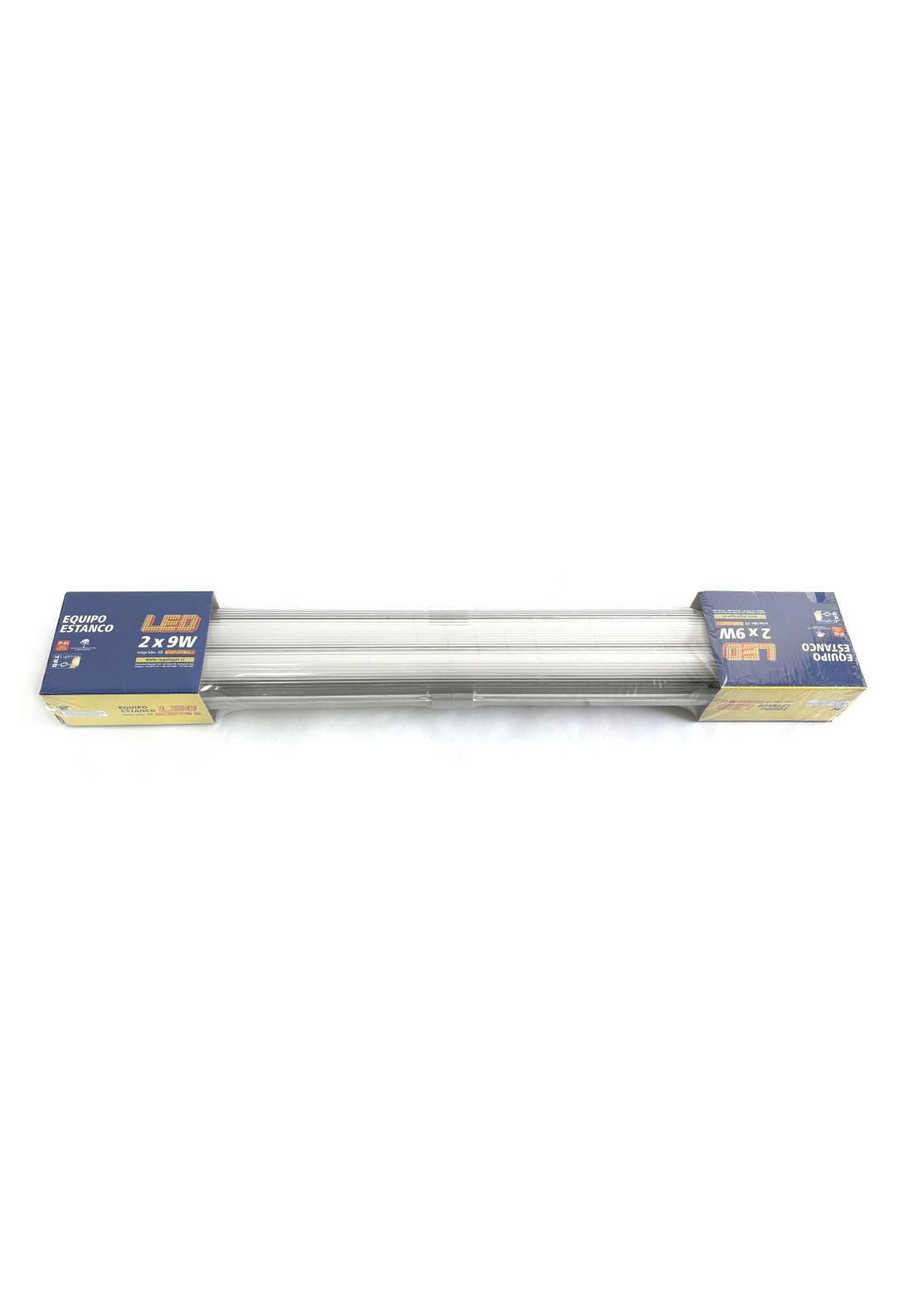Equipo Estanco Led 2x9w Ip65 60cm + 2 Tubos Led Luz Fría Sec-4