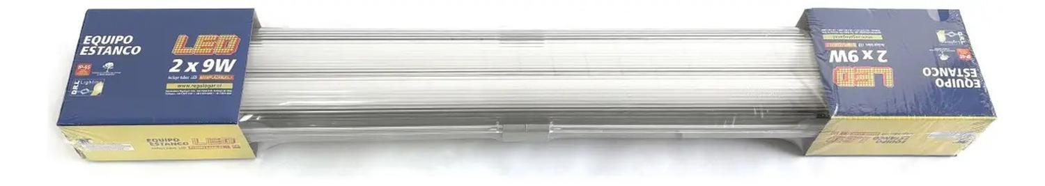 Equipo Estanco Led 2x9w Ip65 60cm + 2 Tubos Led Luz Fría Sec-4