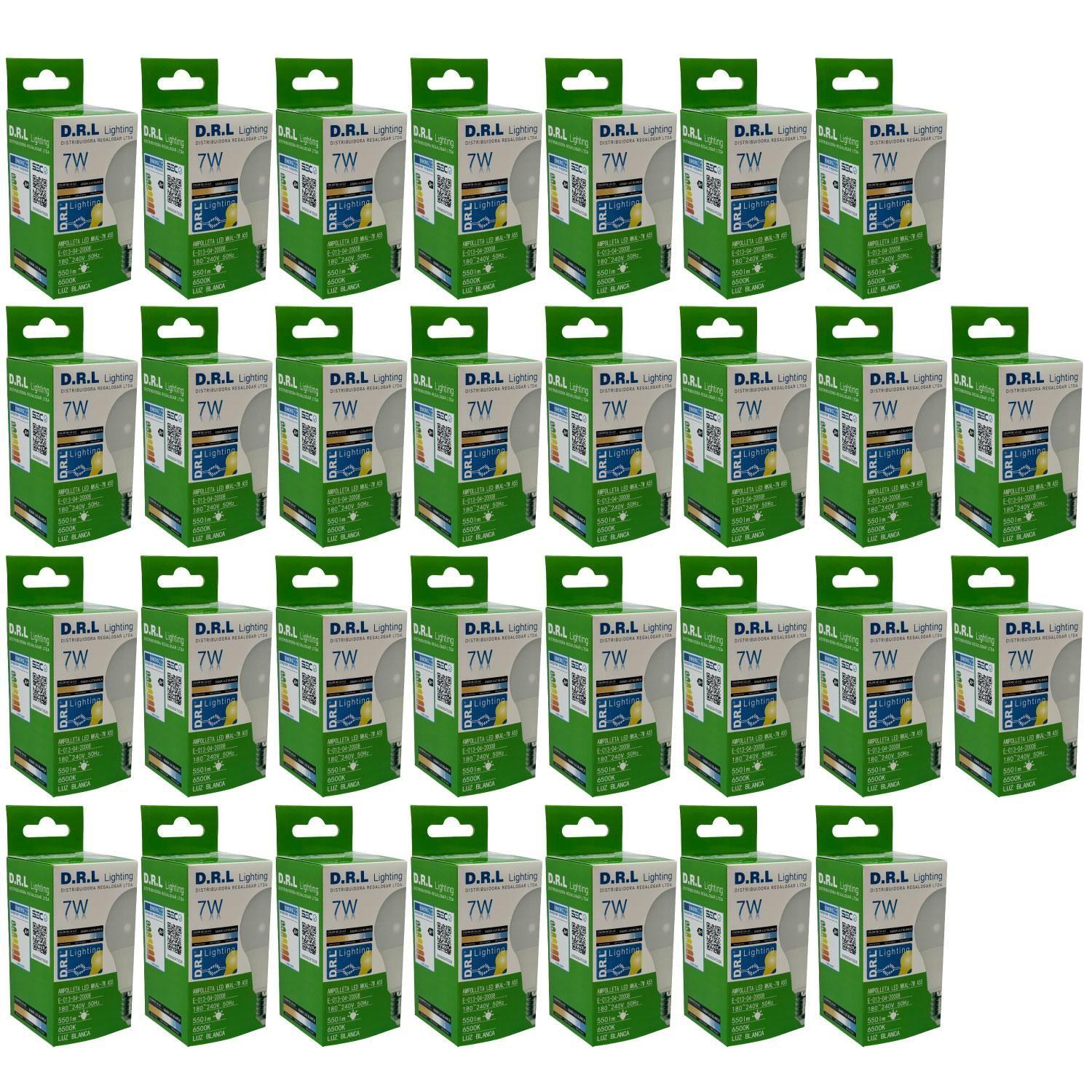 Pack 30 Ampolleta Led Drl 7w E27 550lm 6500k Fría Pack 30 Blanco Frío-0