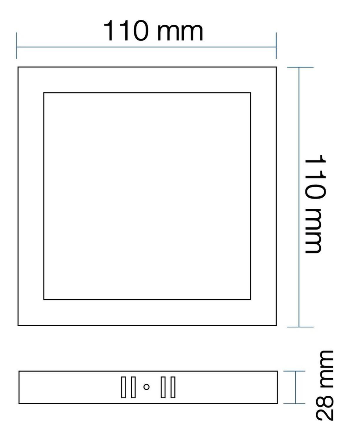 Panel Led Foco Plafón Sobrepuesto Cuadrado 6w 11cm Luz Fría Blanco-2