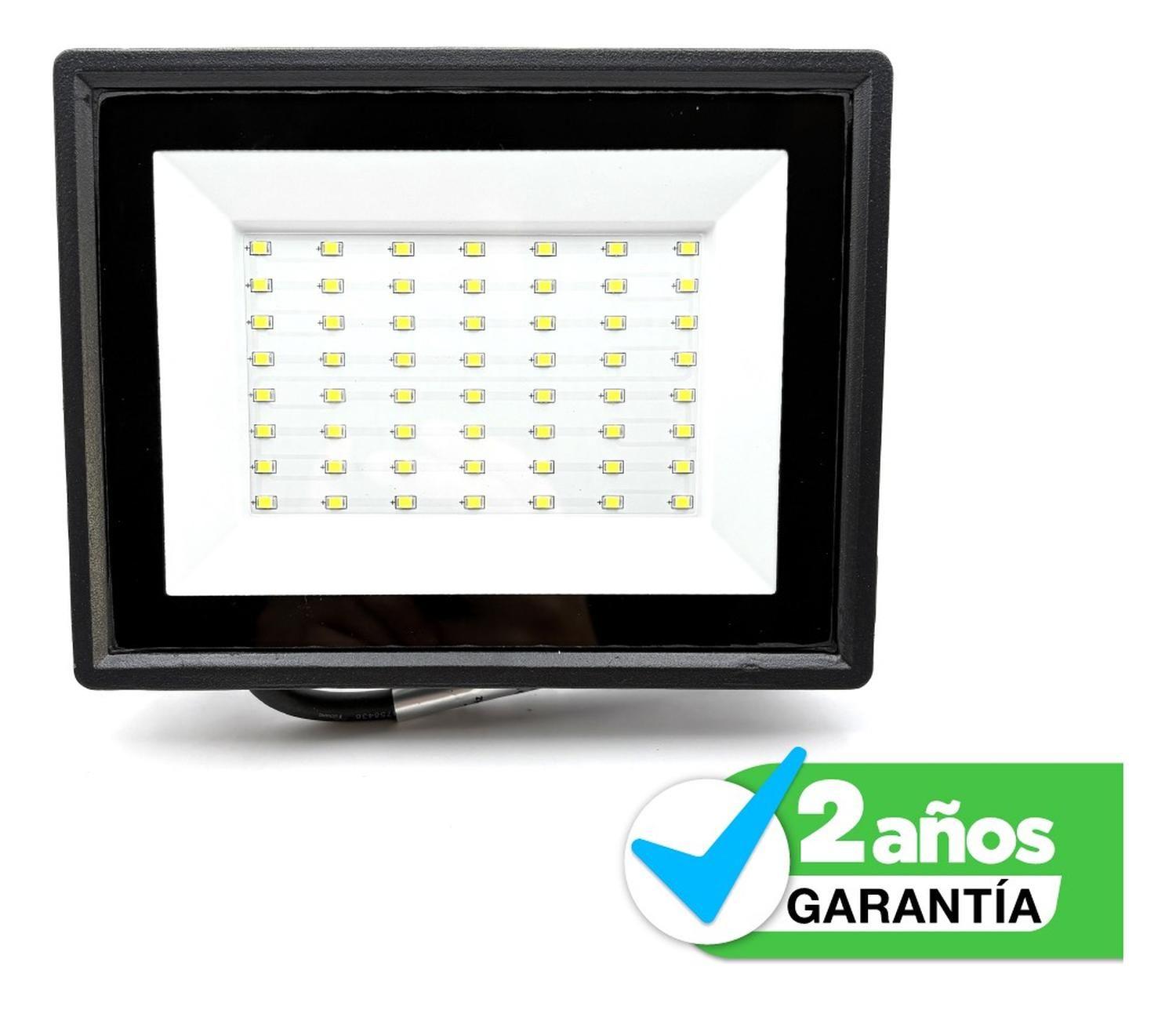 Pack 4 Foco Proyector Led Reflector 50w Ip65 Ik08 Fría Sec Negro Blanco Frío-2