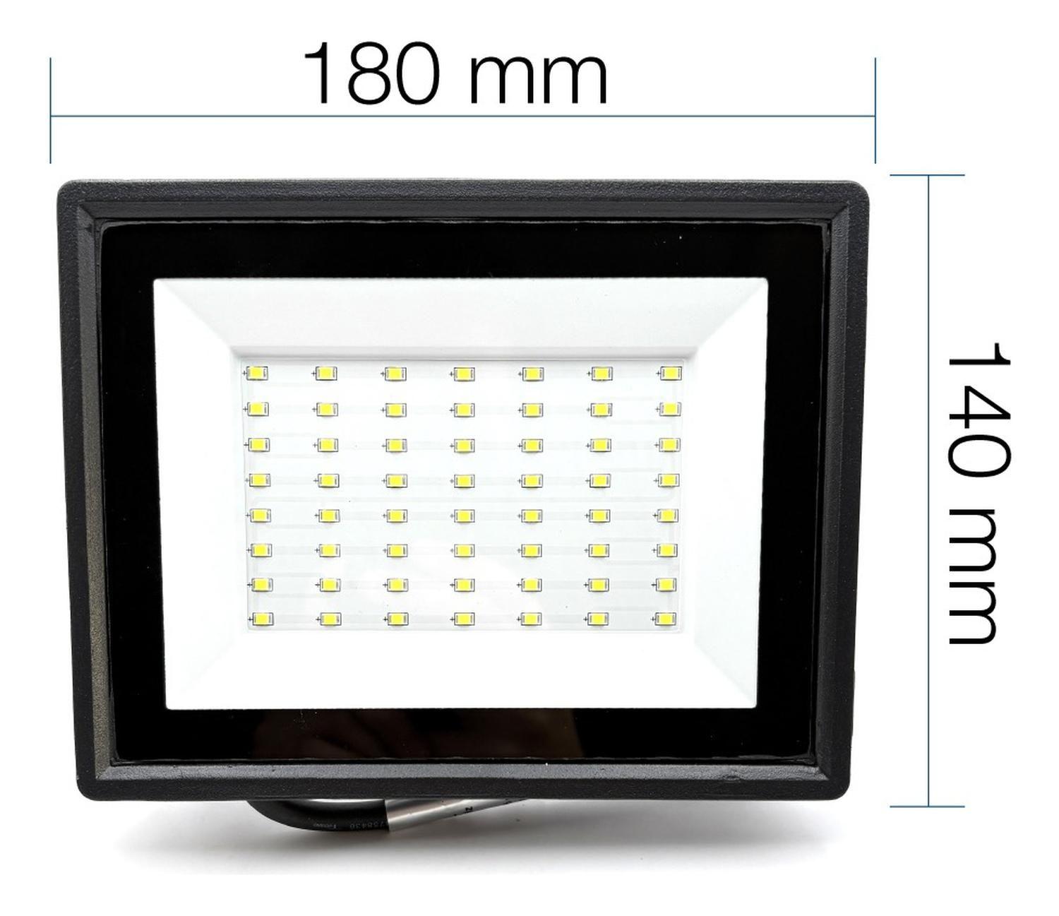 Pack 4 Foco Proyector Led Reflector 50w Ip65 Ik08 Fría Sec Negro Blanco Frío-5