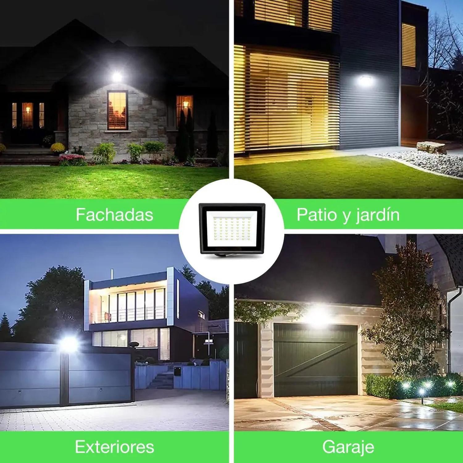 Pack 4 Foco Proyector Led Reflector 50w Ip65 Ik08 Fría Sec Negro Blanco Frío-7