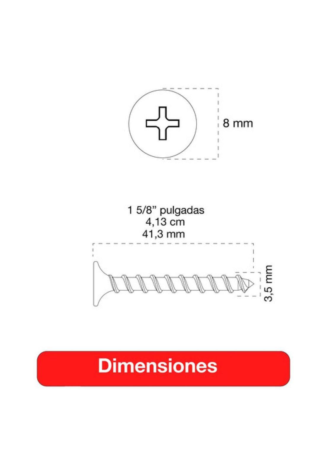 Tornillo Volcanita Wisefix H/grueso P/fina Zinc 6x1 5/8 500u.-4