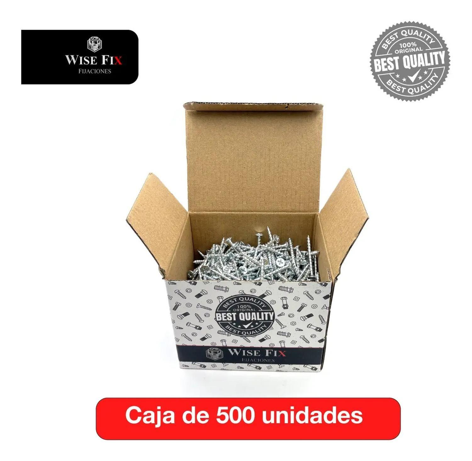 Tornillo Volcanita Wisefix H/grueso P/fina Zinc 6x1 5/8 500u-3