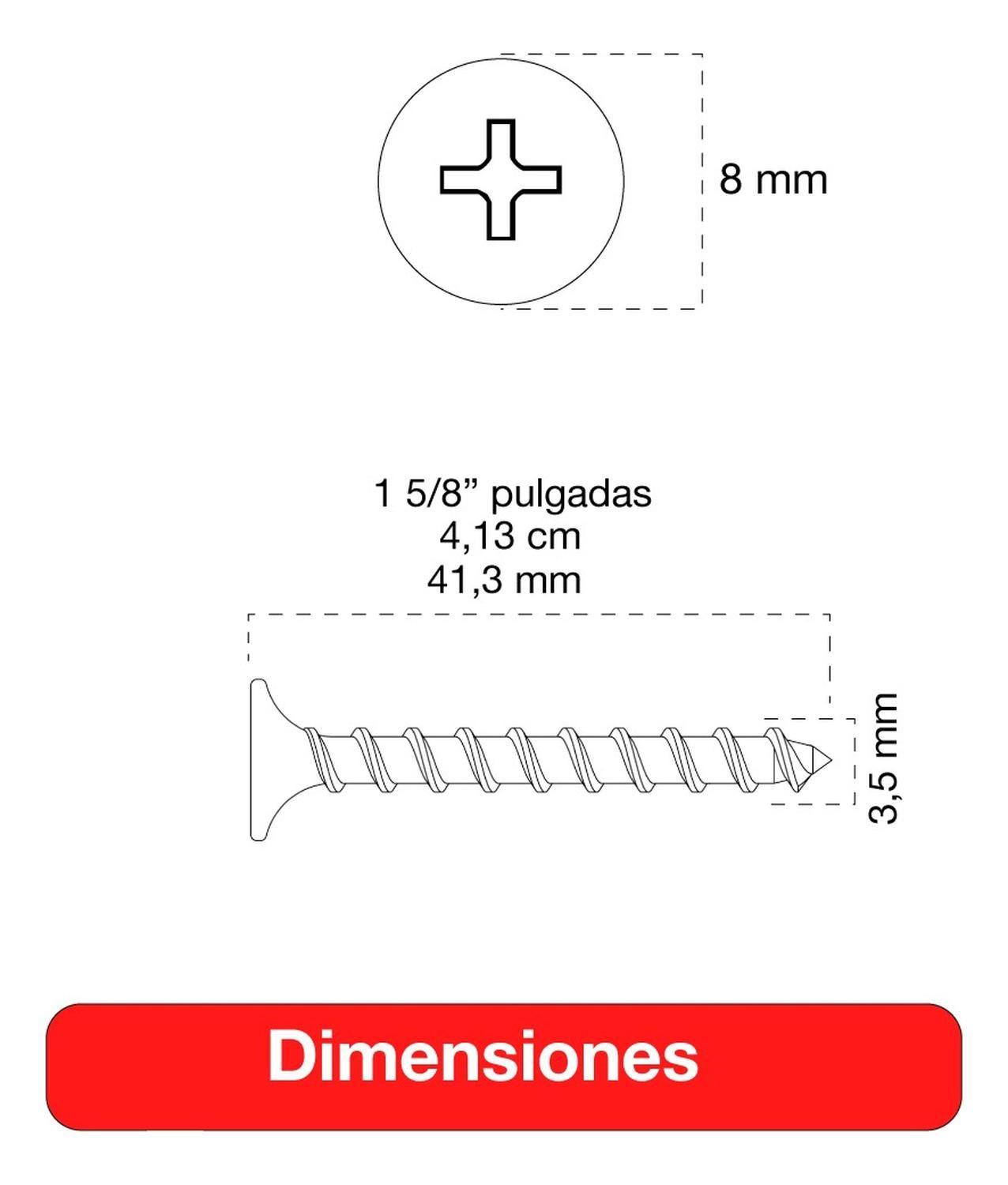 Tornillo Volcanita Wisefix H/grueso P/fina Zinc 6x1 5/8 500u-4