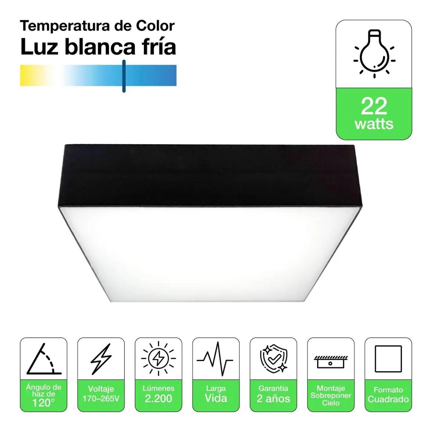 Pack 4 Plafon Panel Led Cuadrad Sob Itd Decorativo 22w 6000k-0