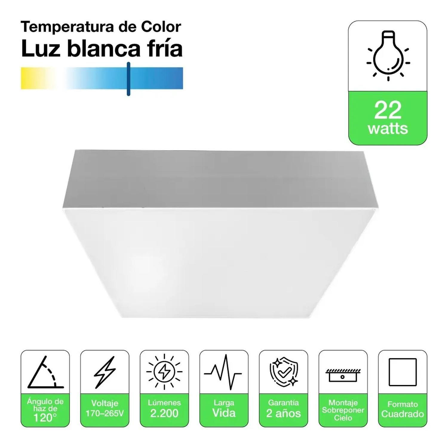 Pack 4 Plafon Panel Led Cuadrad Sob Itd Decorativo 22w 6000k-0