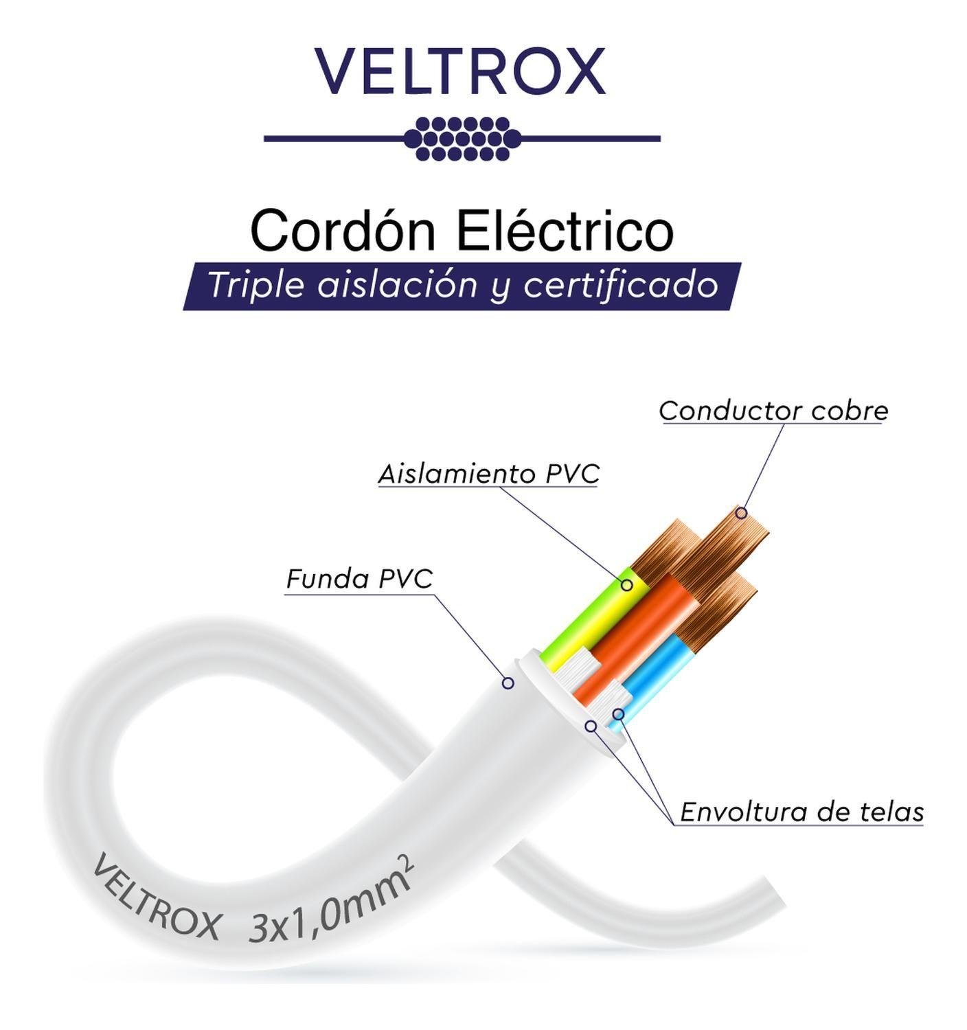 Cordón Eléctrico Veltrox Flexible 3x1,0mm2 100m Blanco Sec Blanco-4