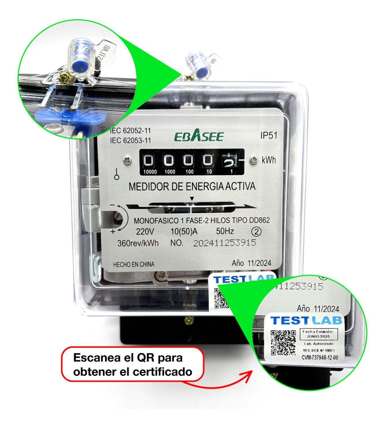 Medidor Magnetico Monofásico Ebasee 10(50)a Certificado-2