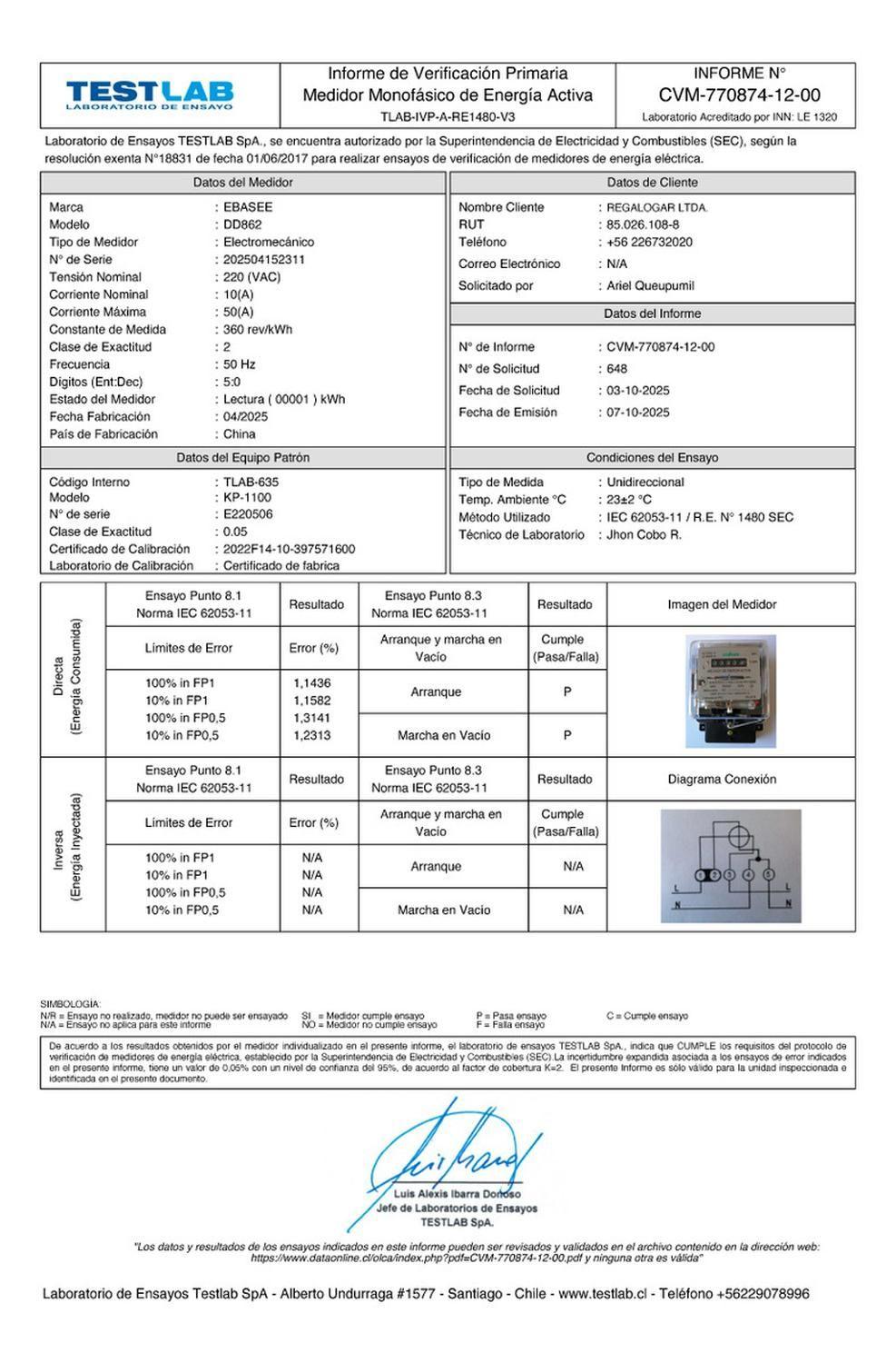 Medidor Magnetico Monofásico Ebasee 10(50)a Certificado-8