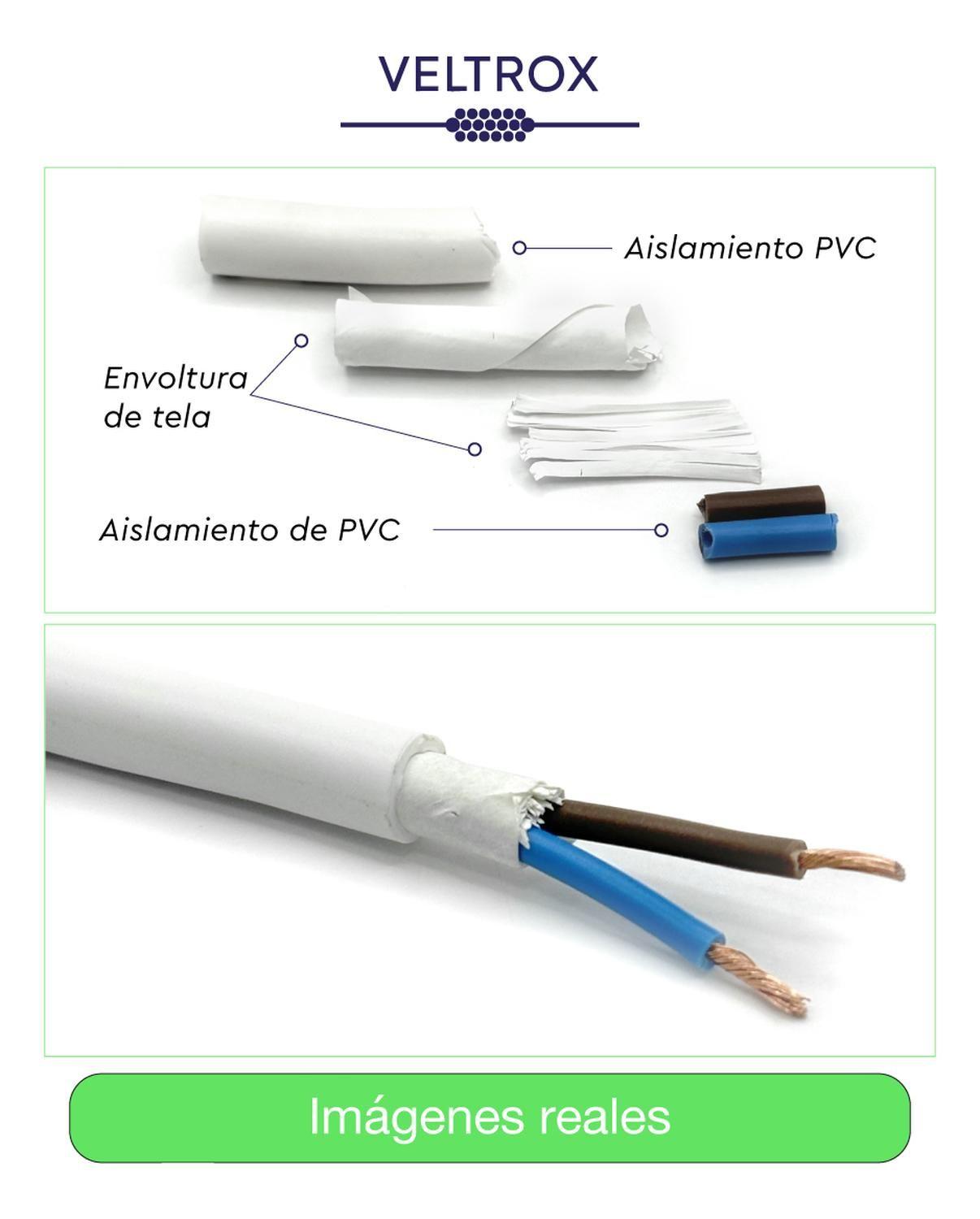 Cordón Eléctrico Veltrox Flexible 2x0,75mm2 50m Blanco Sec Blanco-3