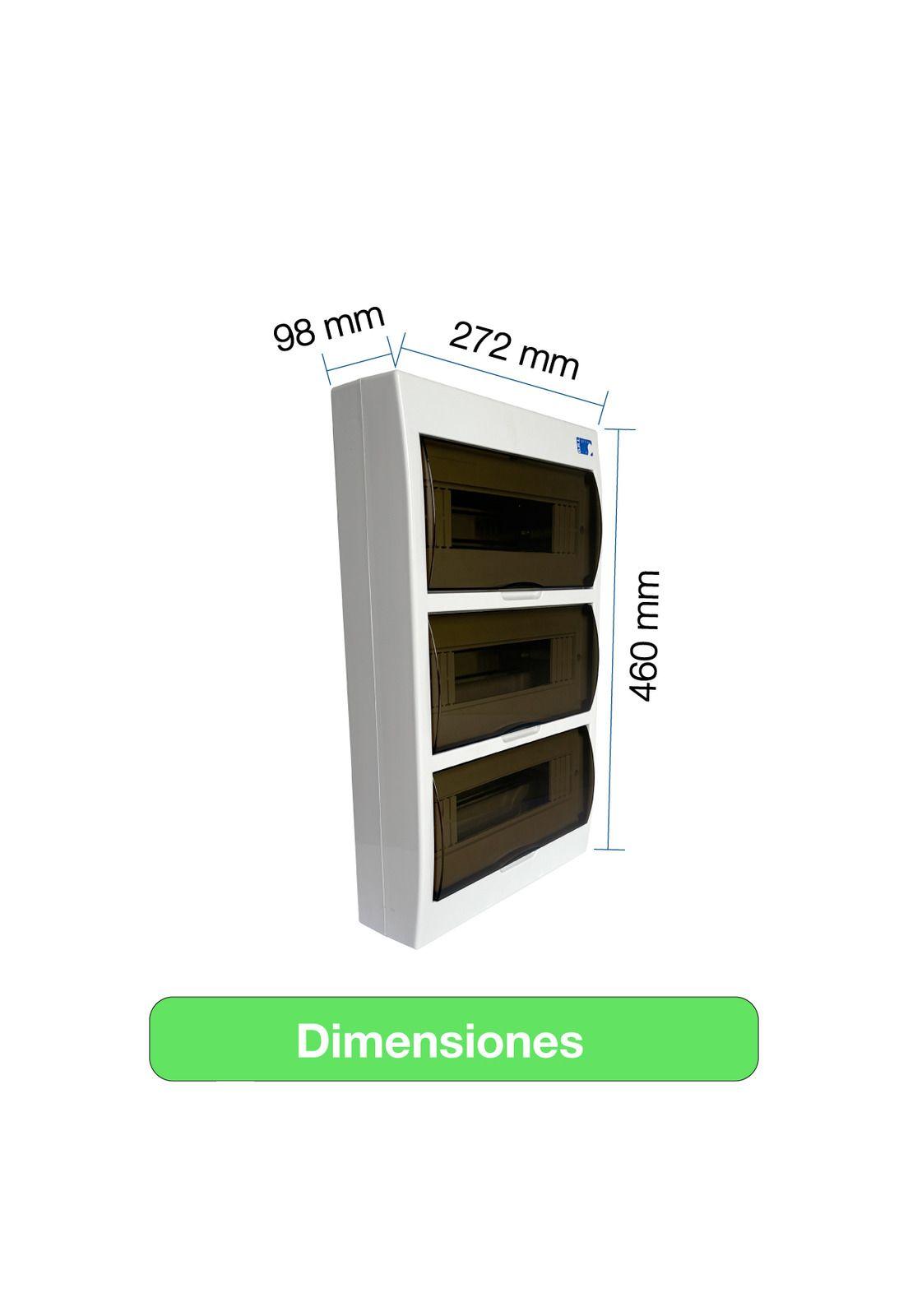 Tablero Eléctrico Sobreponer Drl 36 Modulos Tapa Clara Sec-5
