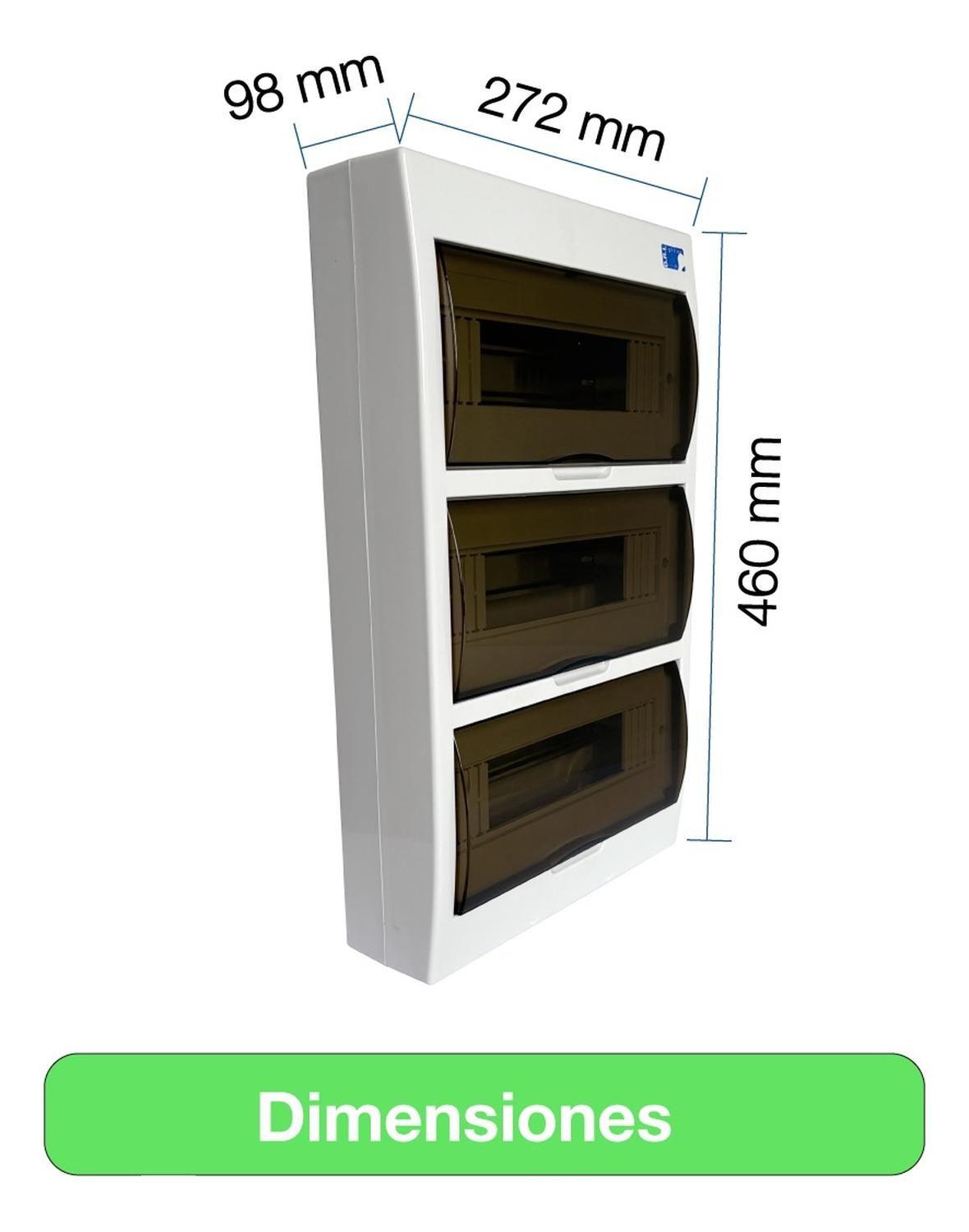 Tablero Eléctrico Sobreponer Drl 36 Modulos Tapa Clara Sec-5