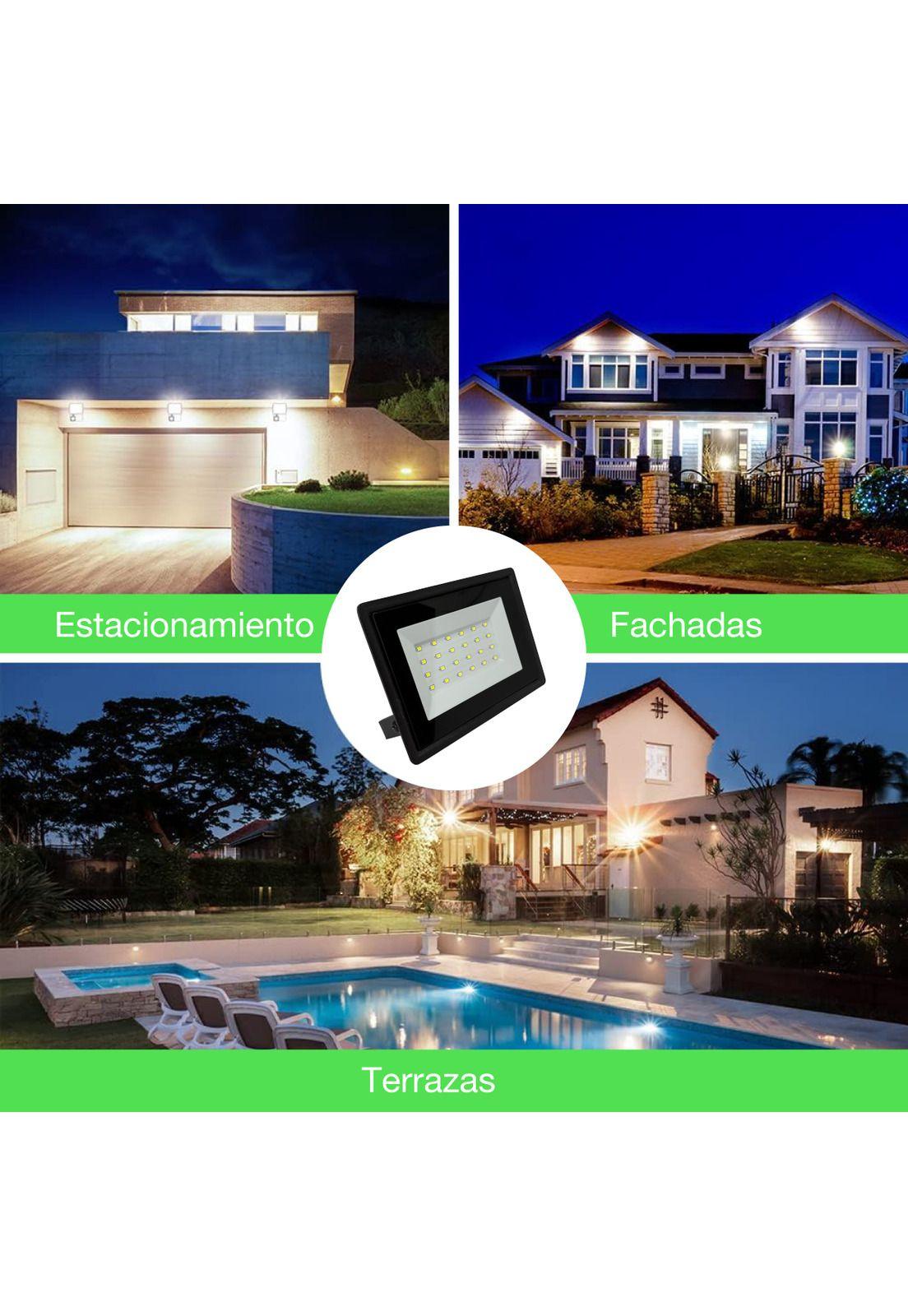 Foco Proyector Led Reflector 30w Ip65 Ik08 Luz Blanca Sec Negro Blanco Frío-5