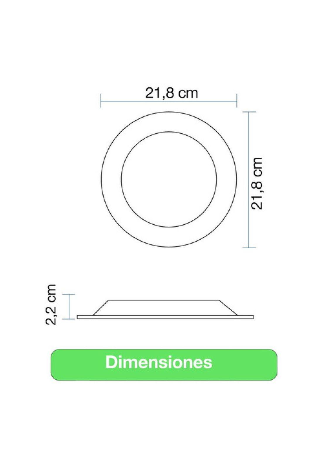 Pack 10 Panel Led Foco Plafón Backlight Emb Redond 18w 6500k Blanco-5