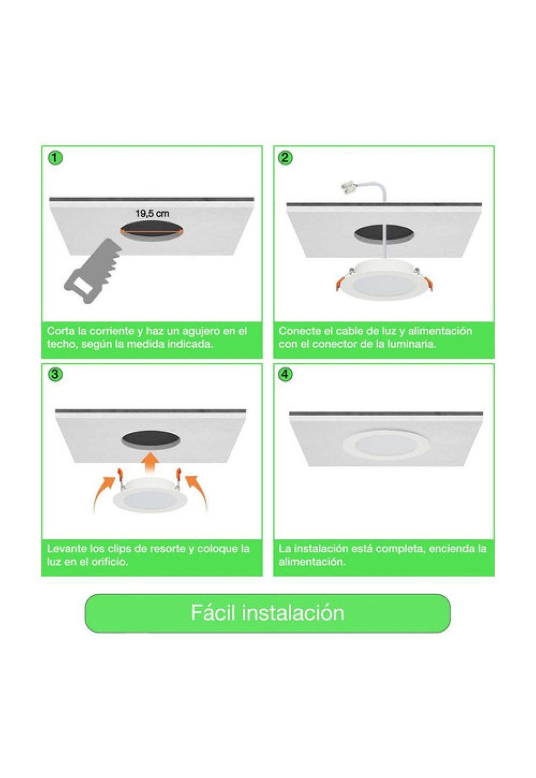 Pack 10 Panel Led Foco Plafón Backlight Emb Redond 18w 6500k Blanco-6