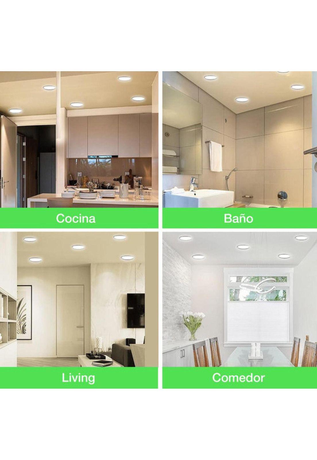 Pack 10 Panel Led Foco Plafón Backlight Emb Redond 18w 6500k Blanco-7