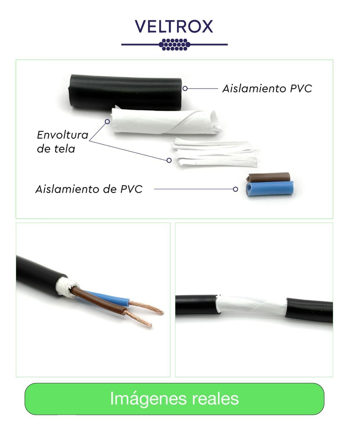Cordón Eléctrico Veltrox Flexible 2x1,0mm2 20m Negro Sec Negro-3
